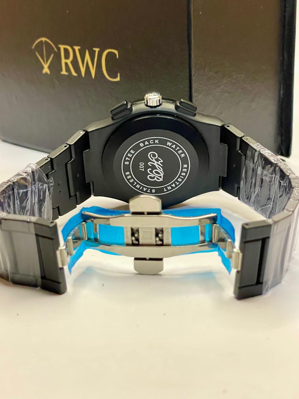 luxury men black chain watch