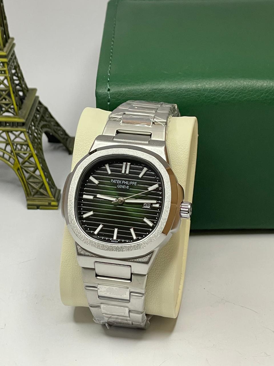 Patek Philippe Men's Chain Watch | Premium Silver Stainless Steel Luxury Timepiece | RWC Pakistan