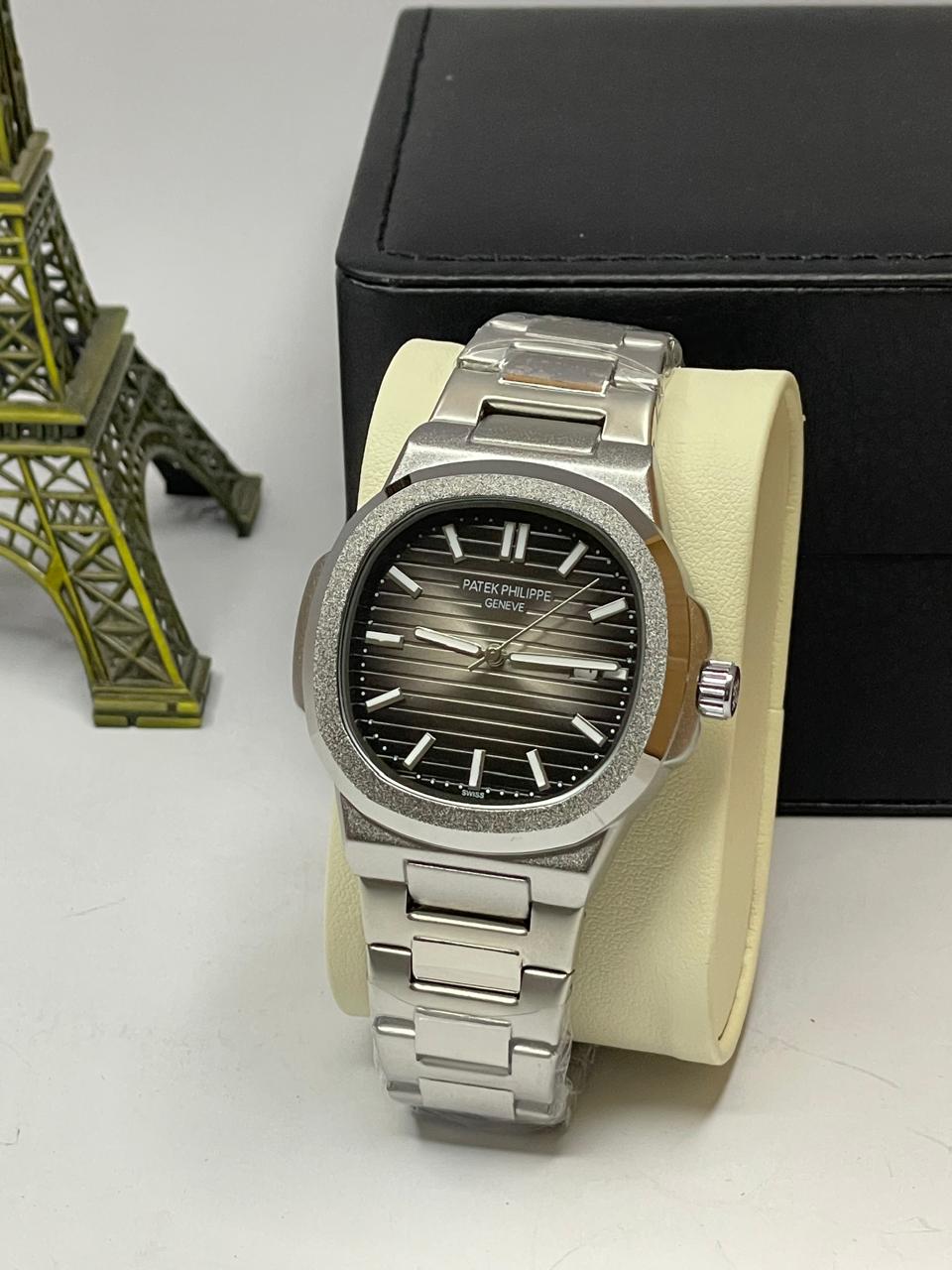 Patek Philippe Men's Chain Watch | Premium Silver Stainless Steel Luxury Timepiece | RWC Pakistan