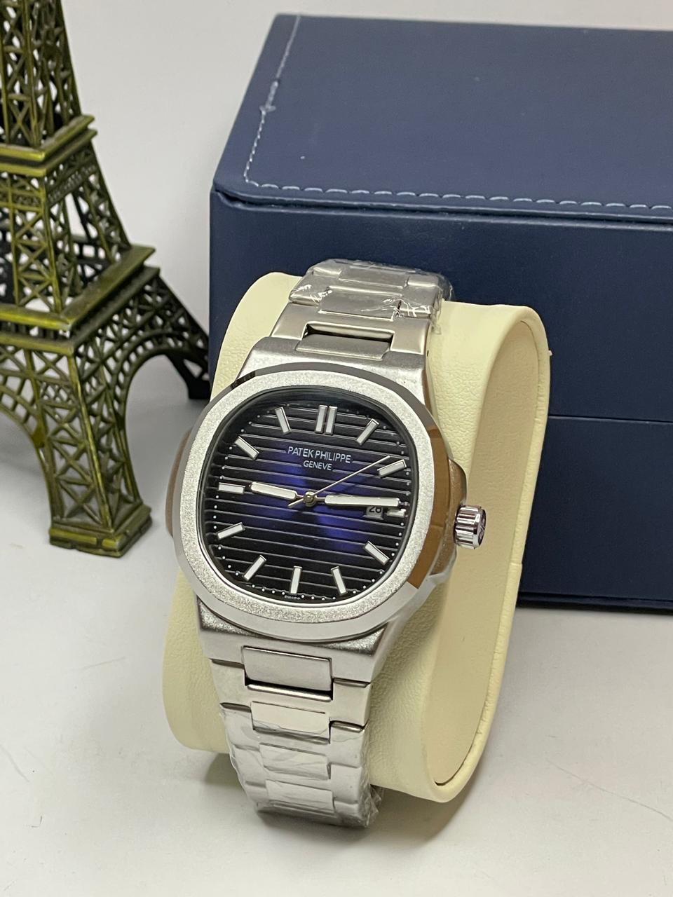 Patek Philippe Men's Chain Watch | Premium Silver Stainless Steel Luxury Timepiece | RWC Pakistan