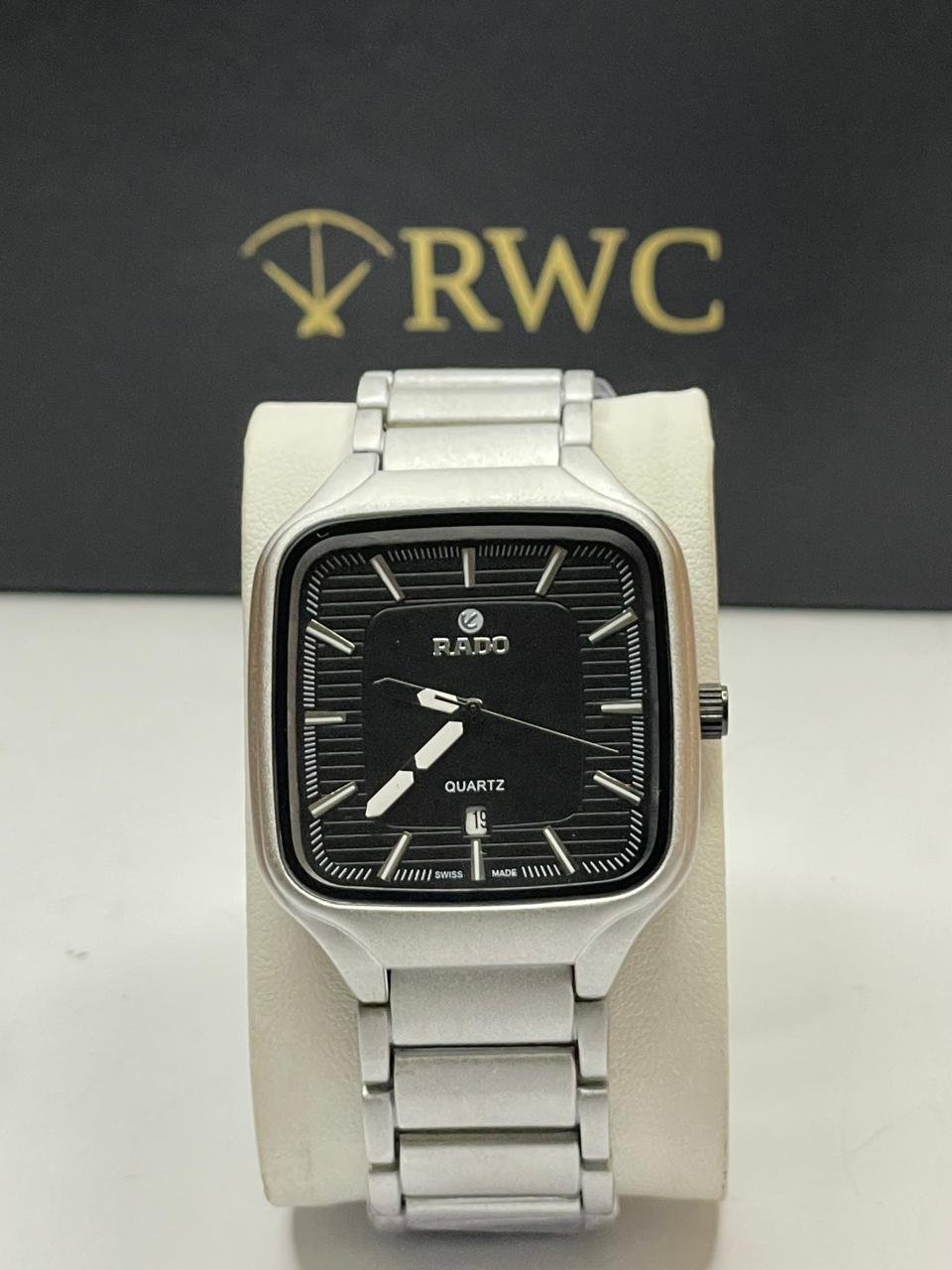 Rado Matte Silver Square Dial Men's Watch | Metal Chain | RWC Pakistan