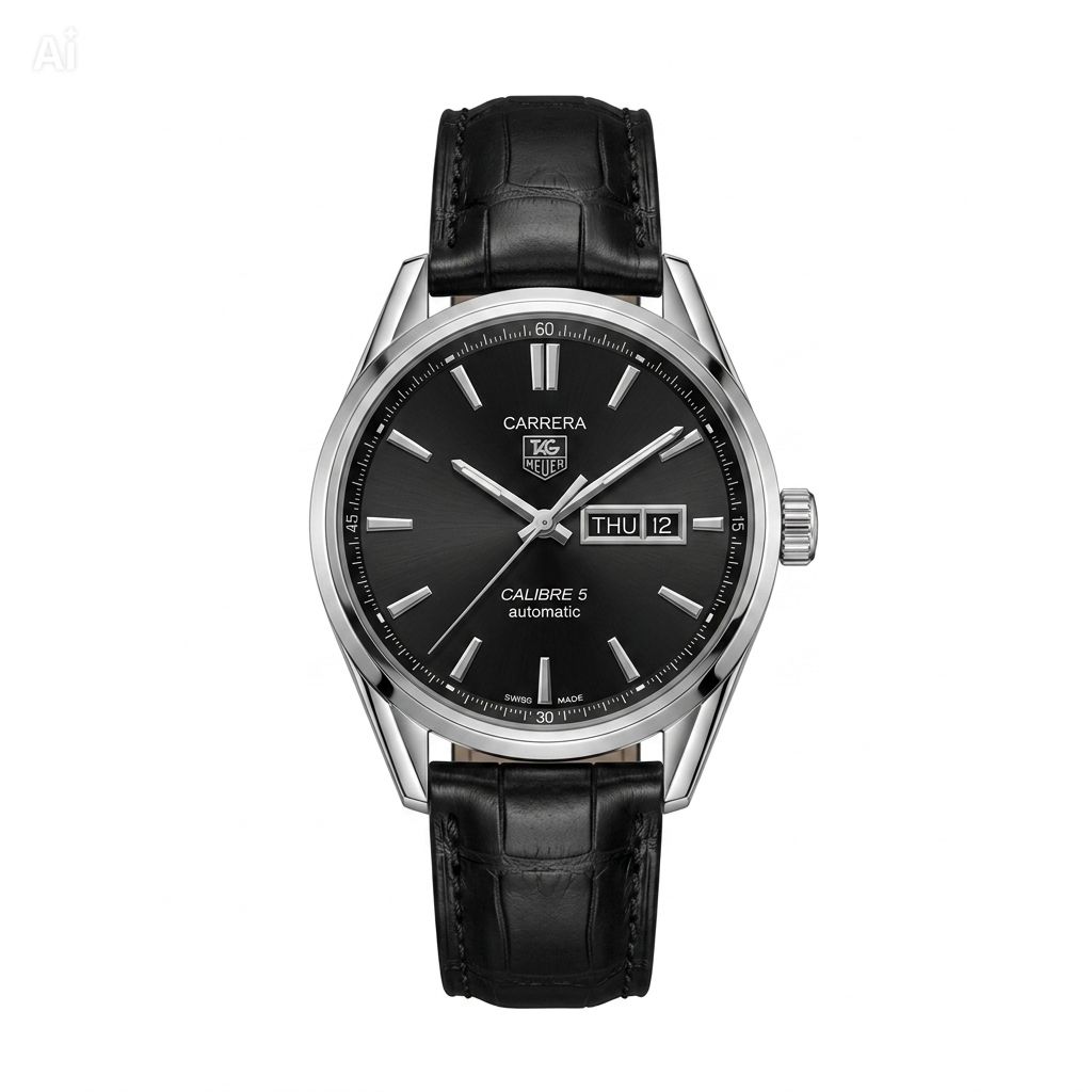TAG Heuer Calibre 5 Men's Watch | Leather Strap Master Lock | RWC Pakistan